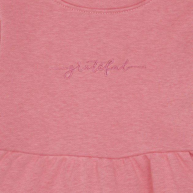 Дитяча сукня Квіточка для дівчинки рожева тринитка, 86, Трикотаж трьохнитка