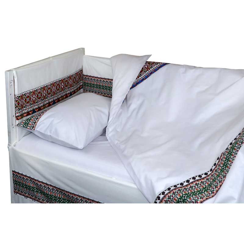 Захист в ліжечко + постільна білизна «Слов'яночка», 110х145 см, бортики з постіллю