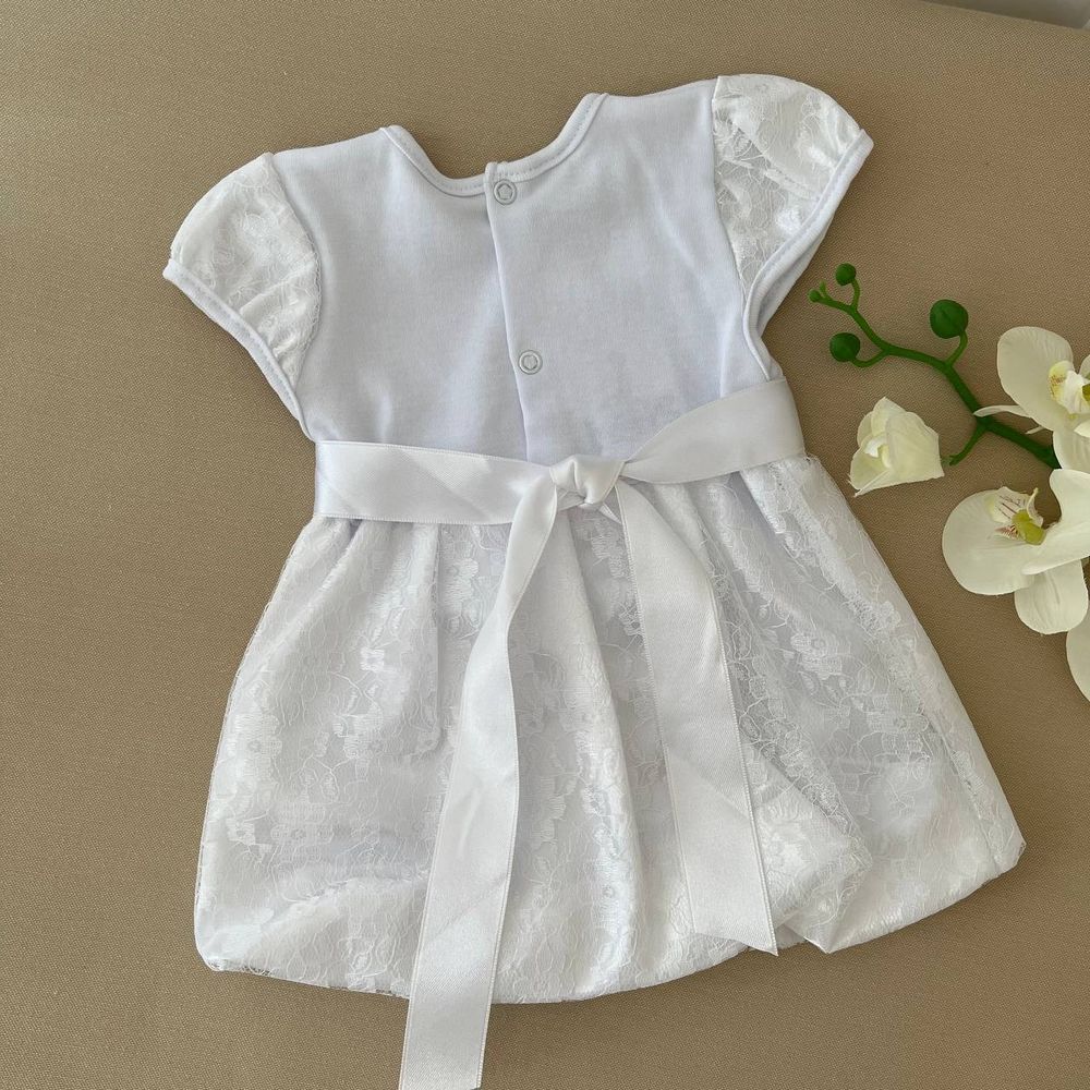 Летнее нарядное платье Фея для новорожденной белое