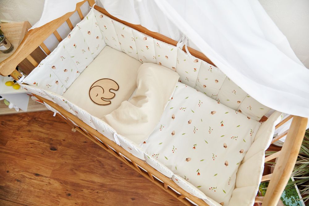 Сатин + Льон дитячий постільний комплект в ліжечко Турин 2