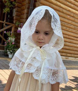 Детский церковный палантин Світлинка молочный