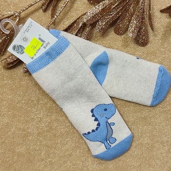 Детские махровые носки 12-18 месяцев Дино беж
