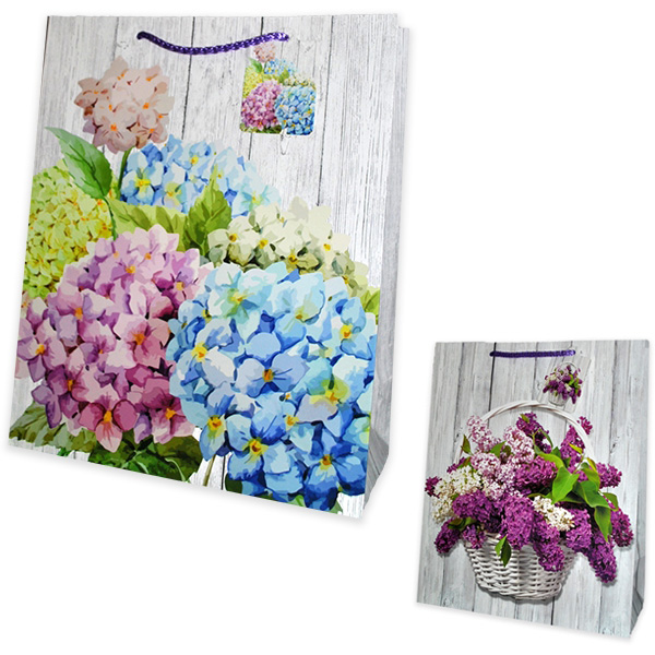 Подарунковий Пакет 32 * 26 * 12,5 см flowers, Середні, Для жінок