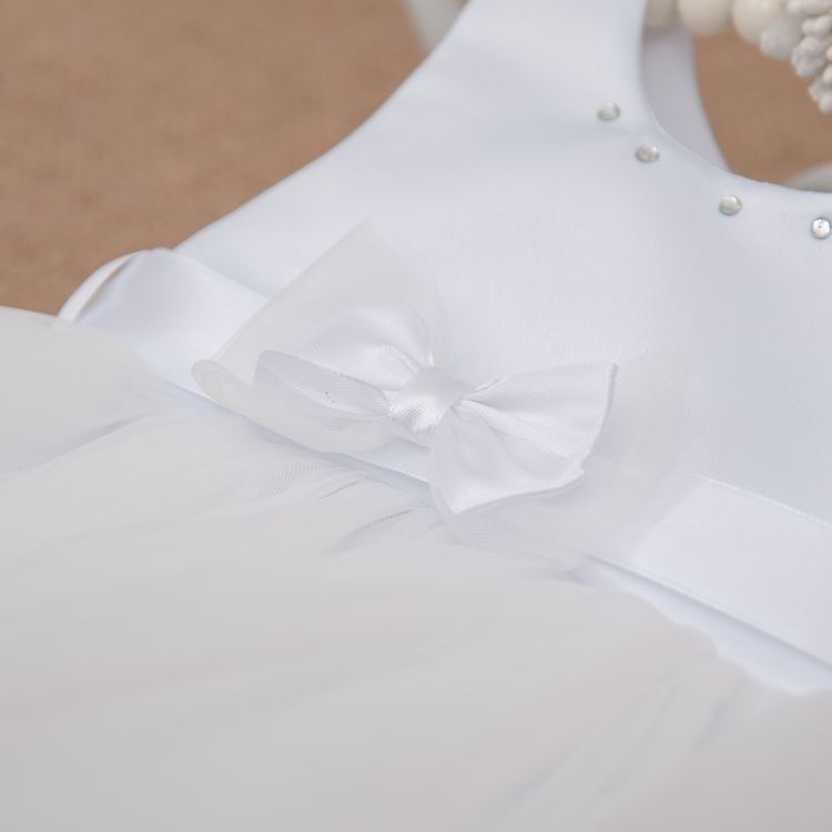 Святкова сукня з заколкою Оленка для дівчинки біла, 92, Фатін, Плаття