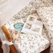 Сатиновий комплект Трояндочки в ліжечко для новонародженої дівчинки, без балдахіна