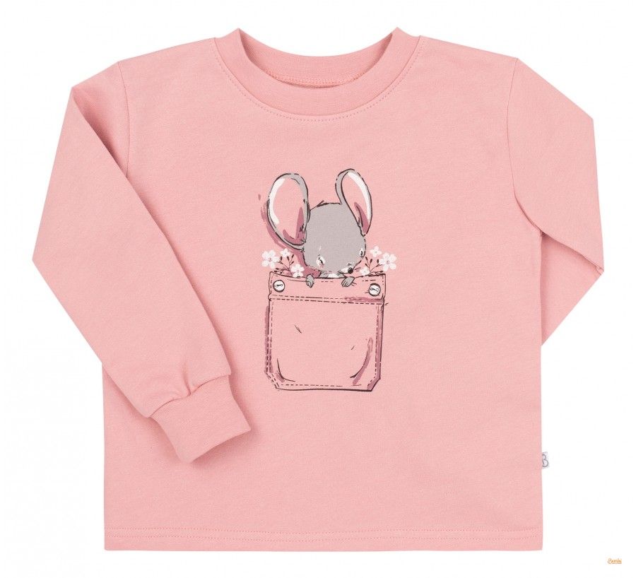 Байковая пижама Little Mouse для малышки розовая
