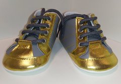 Пинетки - кросовки ЗОЛОТЫЕ на хлопковой подкладке, Золотой, 4 - 8 месяцев, Хлопок