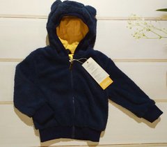Флисовая детская куртка КТ214 синяя на мальчика, Синий, 92, Флис, Куртка