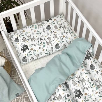Змінний комплект постільної білизни у ліжечко для новонароджених Бембі з друзями (підковдра, наволочка, простирадло)