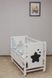 Кроватка для новорожденных ЗВЕЗДА белая маятник + откидная боковина, без ящика, Белый
