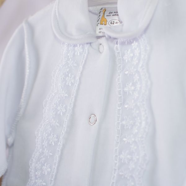 Нарядный костюмчик в роддом для маловесных деток Сонечко белый интерлок, Размер на рост 50 см, Интерлок, Костюм, комплект
