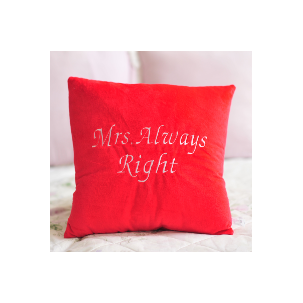 Подушка декоративна «Mrs. Always Right», Червоний