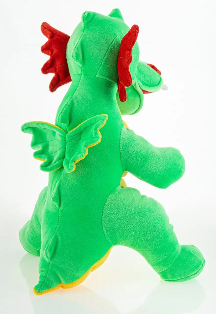 М'яка іграшка Дракон на Новий Рік 2024, Зелений, М'які іграшки ДИНОЗАВРИ, ДРАКОНИ, до 60 см