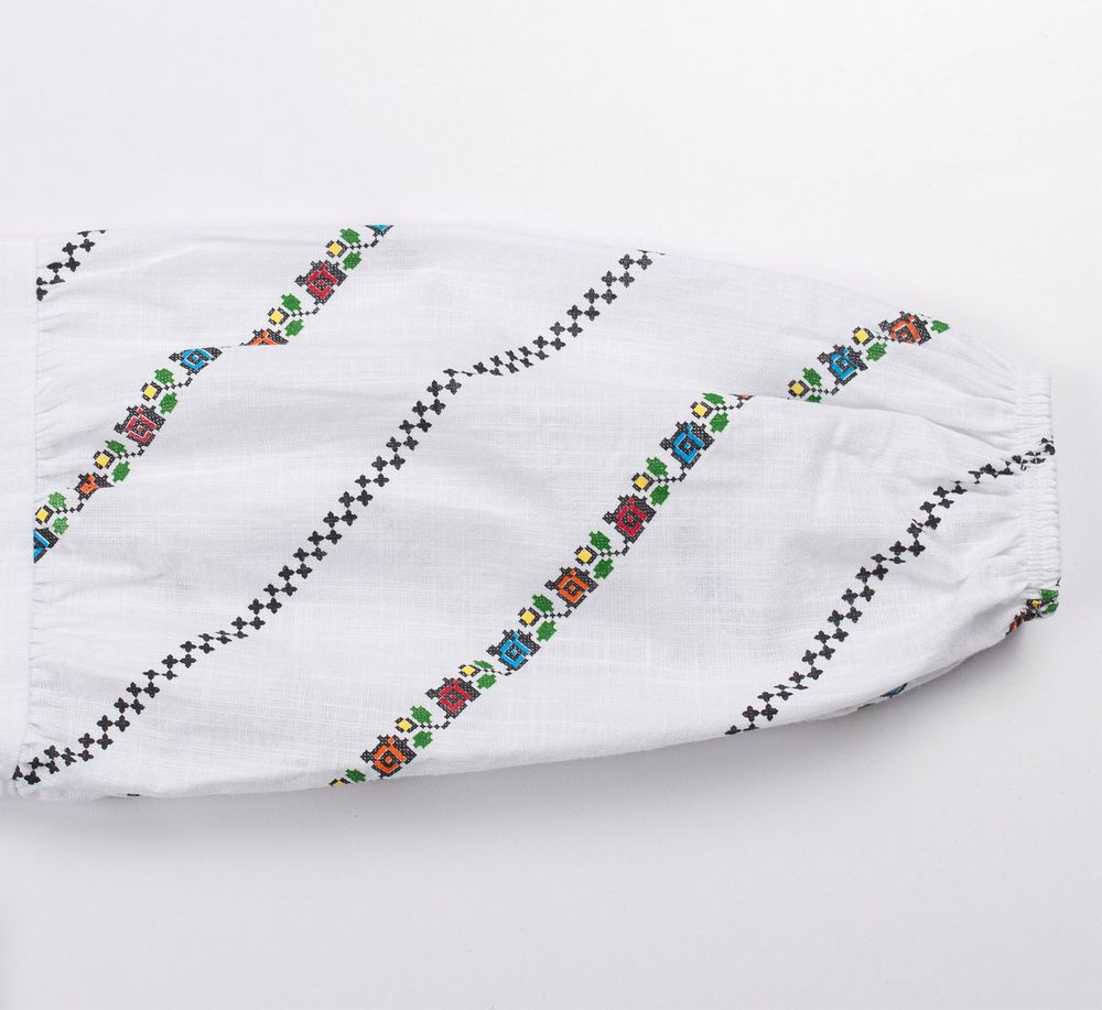 Блузка вишиванка Трояндочка для дівчинки, 104, Поплін
