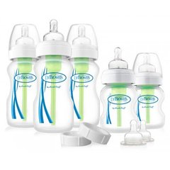 Комплект пляшечок для новонародженого 12 предметів, Прозрачный, набор, З широкою шийкою