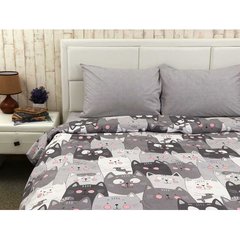 Комплект постельного белья Grey Cat полуторный (50х70), Серый, 143х215см, бязь