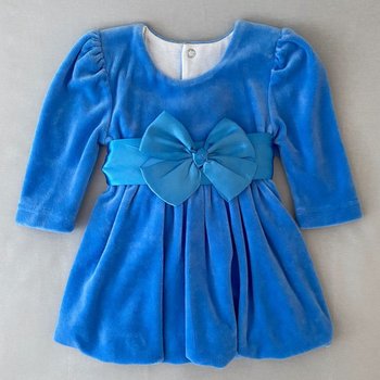 Велюрова сукня Красуня для дівчинки блакитна