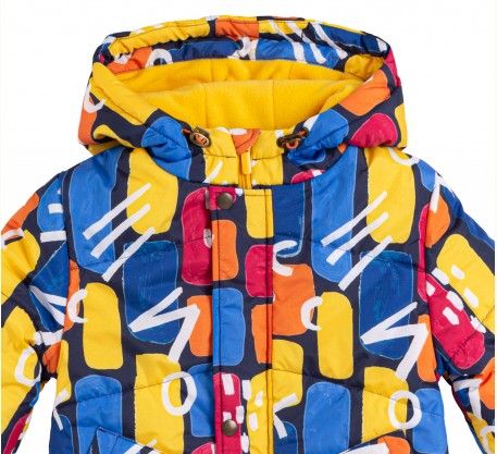 Зимова куртка Кольорові Камінчики для хлопчика з термоутеплювачем, 92, Плащівка