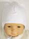 Теплая шапочка на синтепоне с хлопковой подкладке для новорожденных Baby белая