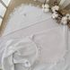Крижма Ажурна 100 * 100 см подвійна білий велюр + трикотаж 100% бавовна для хрещення новонароджених