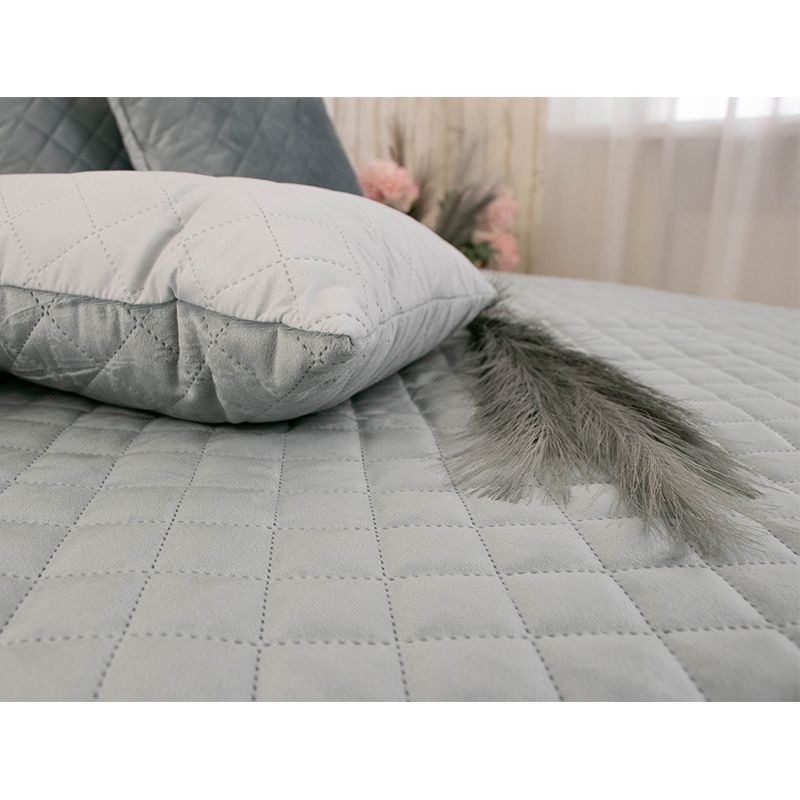 купити Двостороння декоративна подушка Velour Dark Grey ромб 40х40 см в інтернет - магазині в Києві