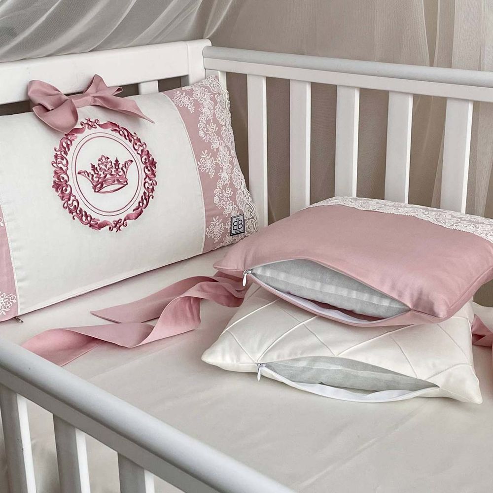 Сатиновый постельный комплект для новорожденных с бортиками