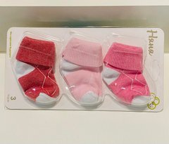 Шкарпетки Модниця для новонародженої 3 кольори, Дівчинка, 0-3 місяці