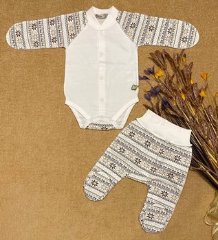 Теплий костюмчик для новонароджених Скандинавія бежевий орнамент