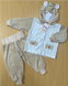 Детский велюровый костюм с ушками Медвежонок, 68, Велюр