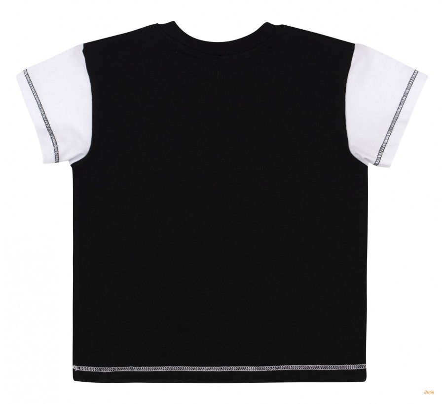 Детская футболка Космос для мальчика черная с белым супрем